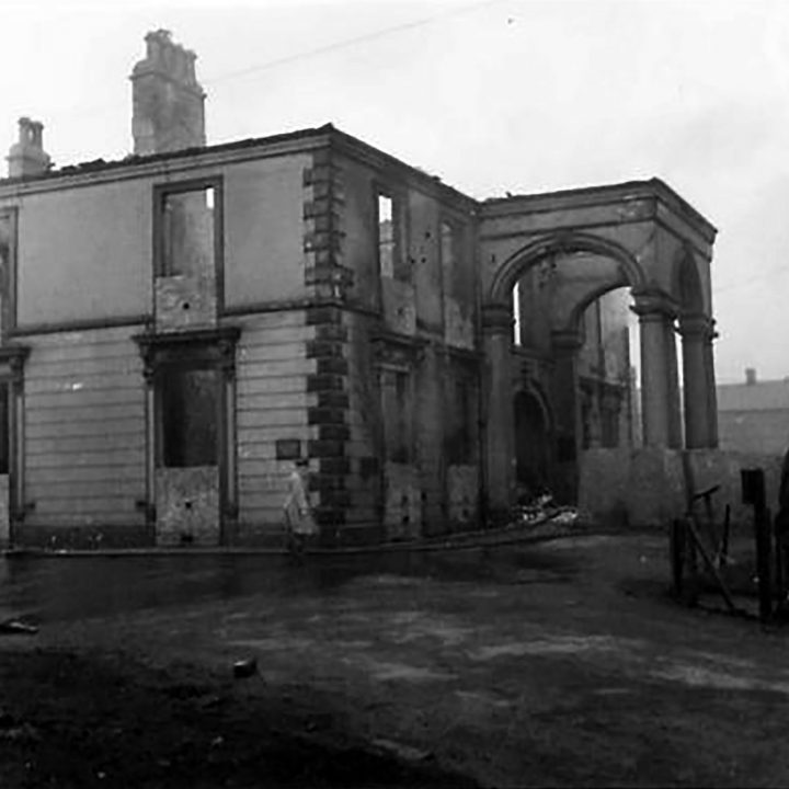 Blitz damage caused to some of the buildings at Victoria Barracks, Belfast on 16th April 1941